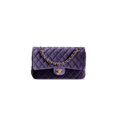 CHANEL MEDIUM CLASSIC HANDBAG VELVET A01112 (25*16*7cm)